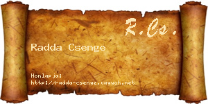 Radda Csenge névjegykártya